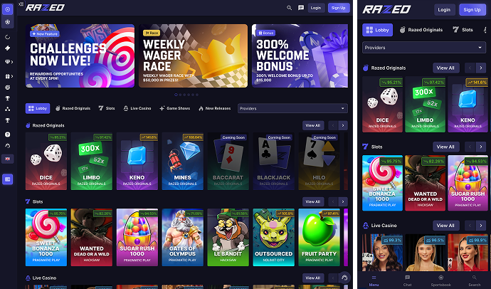 razed casino website